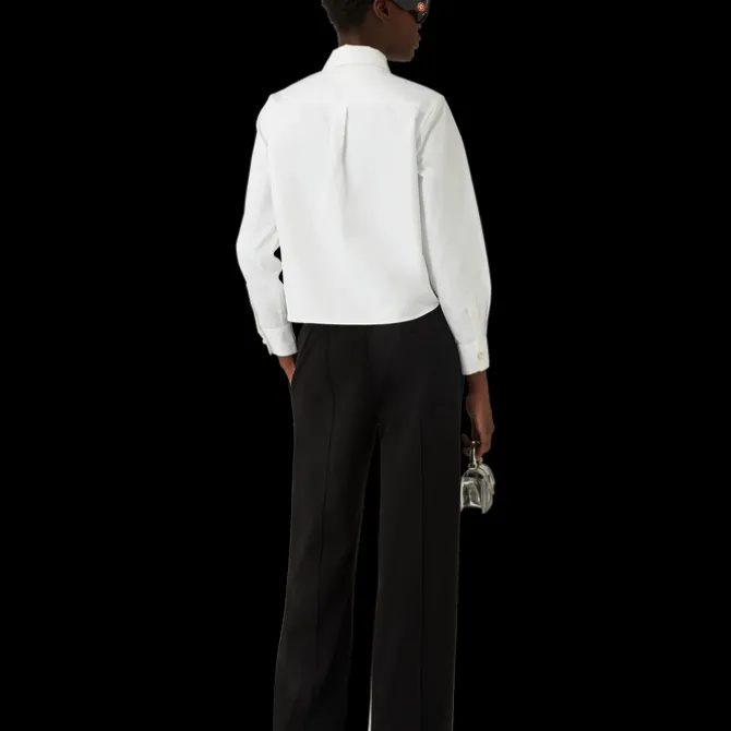 Pearl Diamond Patch Cotton Shirt
