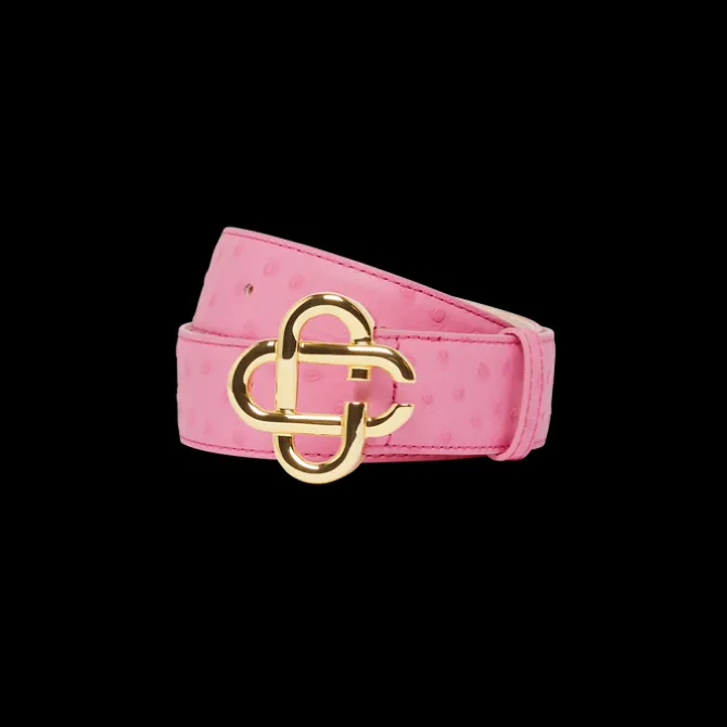Pink Embossed CC Logo Belt