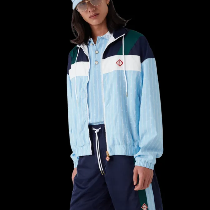 Pinstripe Laurel Track Jacket