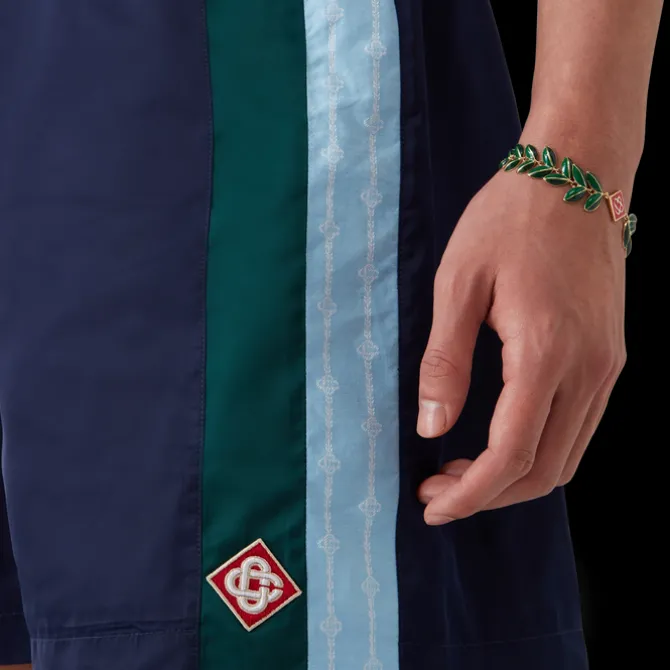 Pinstripe Laurel Track Shorts