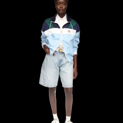 Pinstripe Nylon Track Jacket