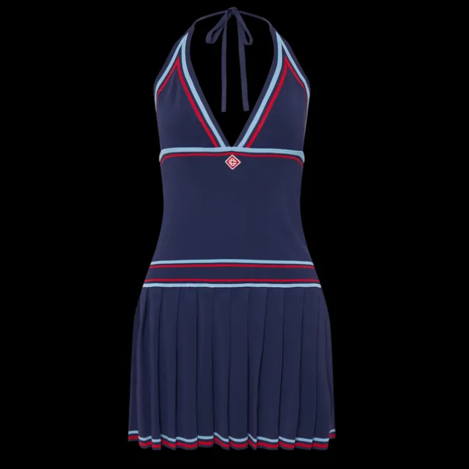 Pleated Halter Dress