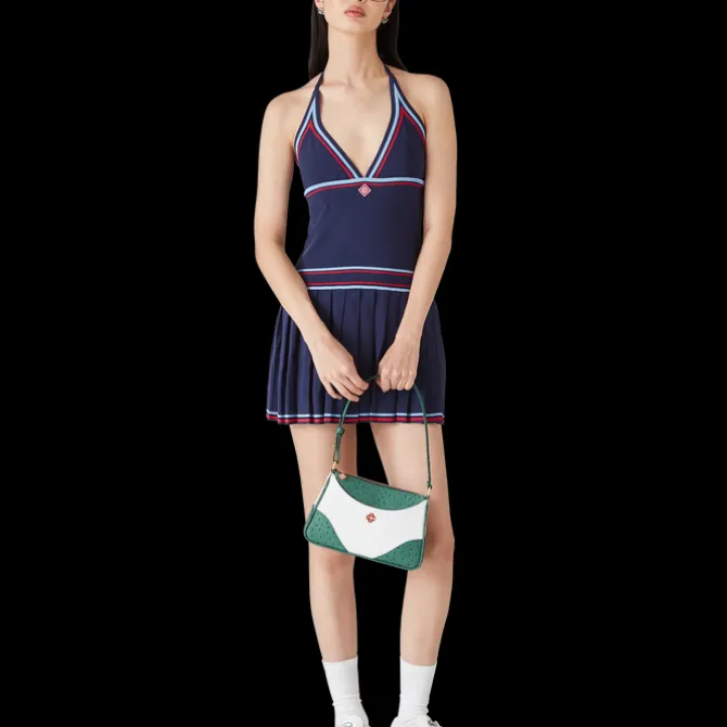 Pleated Halter Dress