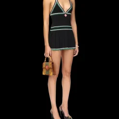 Pleated Knit Day Dress