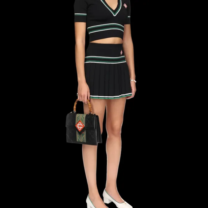 Pleated Knit Skirt