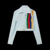Rainbow Cropped Denim Jacket