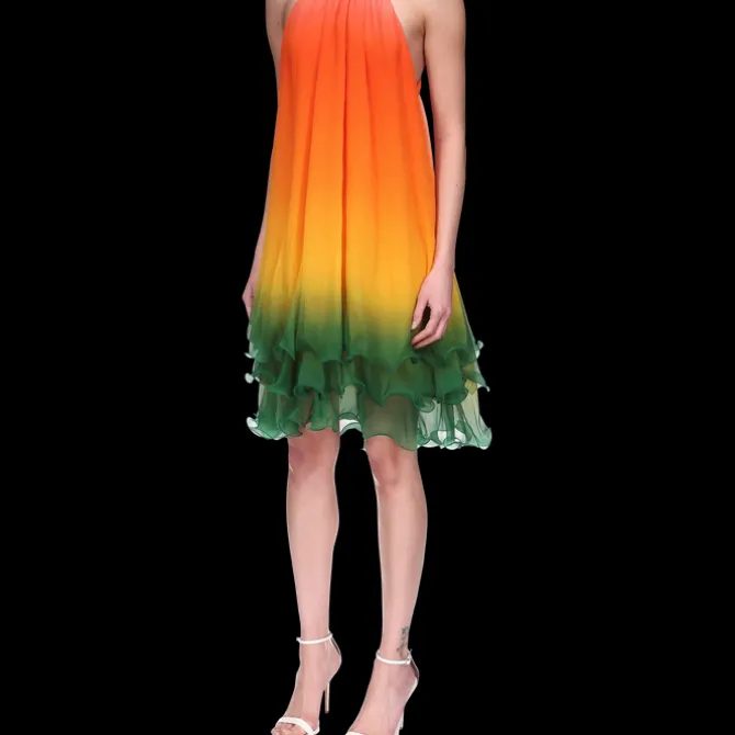 Rainbow Gradient Cocktail Dress