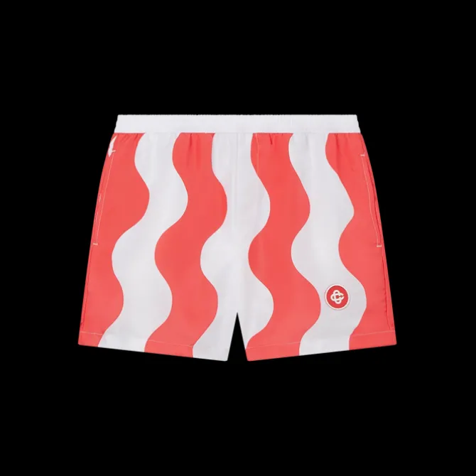 Red Memphis Wave Swim Trunks
