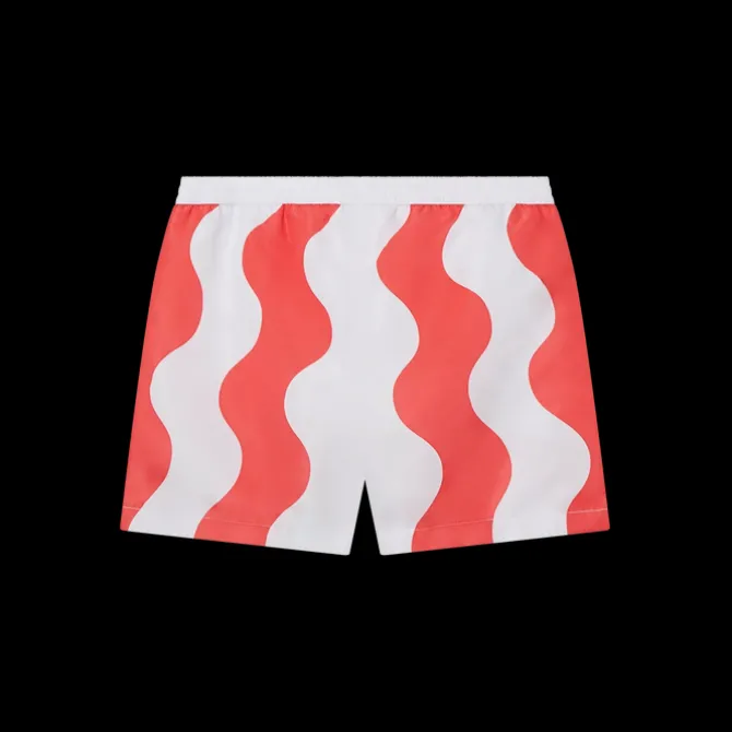 Red Memphis Wave Swim Trunks
