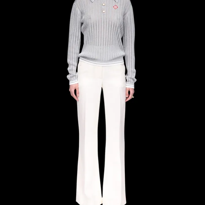 Silver Long Sleeve Polo Shirt
