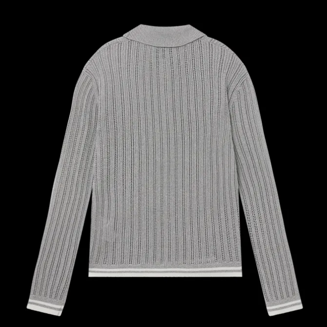 Silver Long Sleeve Polo Shirt