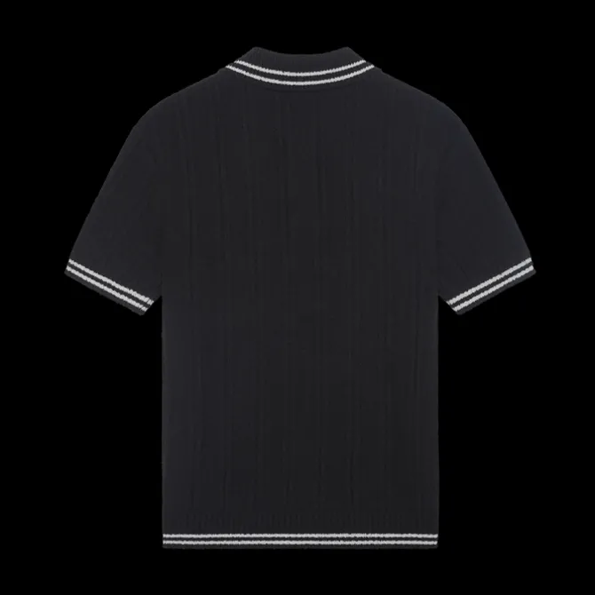 Silver Trim Boucle Polo Shirt