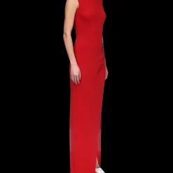 Sleeveless Side Split Column Dress