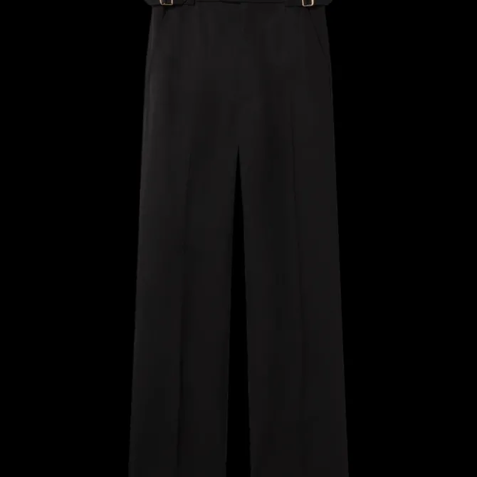 Straight Leg Silk Trousers