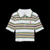 Stripe Cropped Polo Shirt