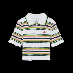 Stripe Cropped Polo Shirt