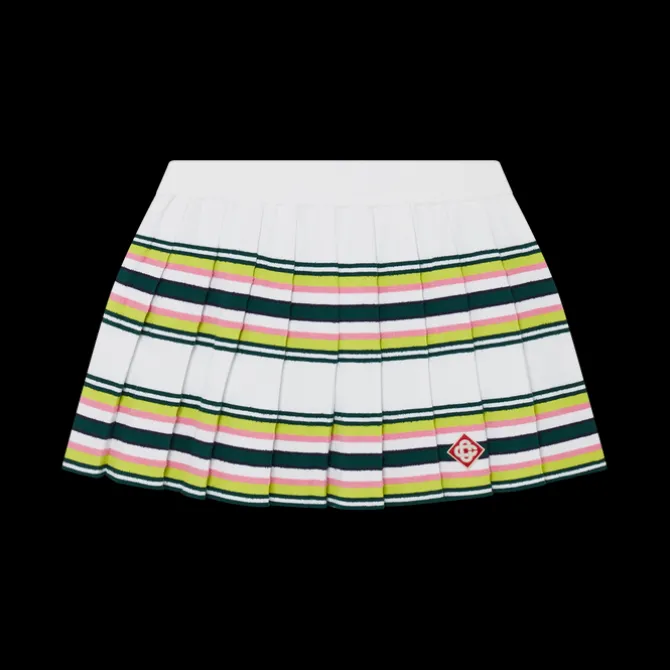 Stripe Pleated Skirt