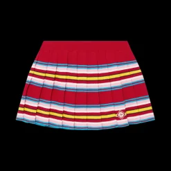 Stripe Pleated Skirt