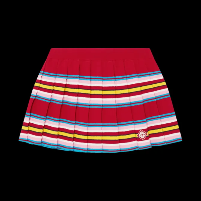 Stripe Pleated Skirt