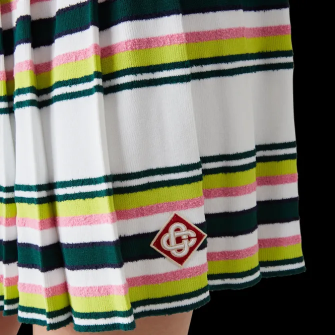 Stripe Pleated Skirt