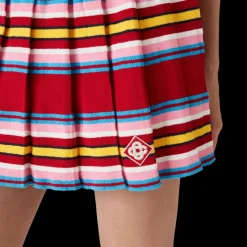 Stripe Pleated Skirt