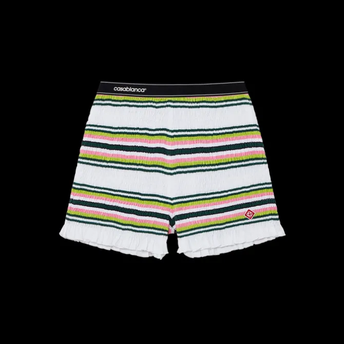 Stripe Shirred Shorts