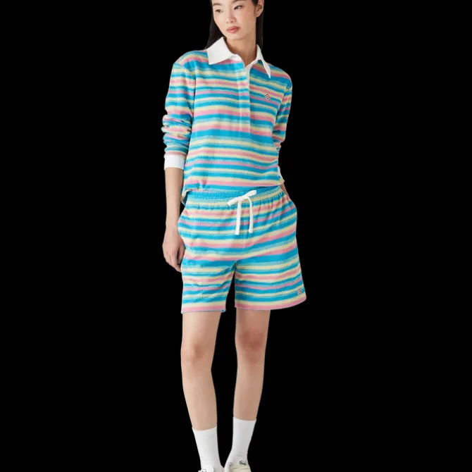Stripe Towelling Polo Shirt