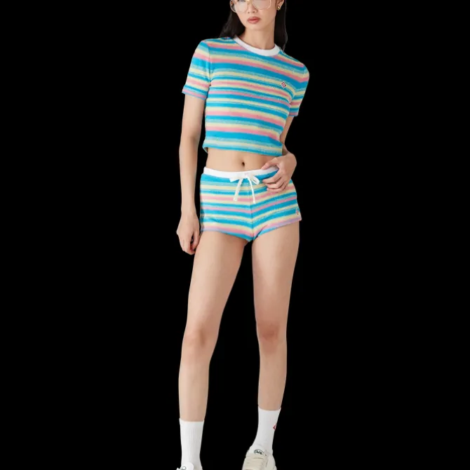 Stripe Towelling Top