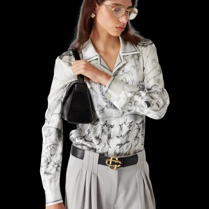 Tattoo Long Sleeve Silk Shirt