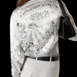 Tattoo Long Sleeve Silk Shirt