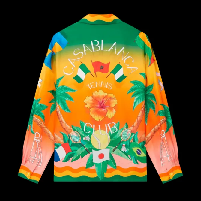 Tennis Club En Fleur Silk Shirt
