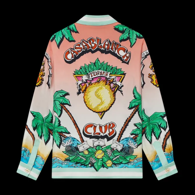 Tennis Club Long Sleeve Silk Shirt