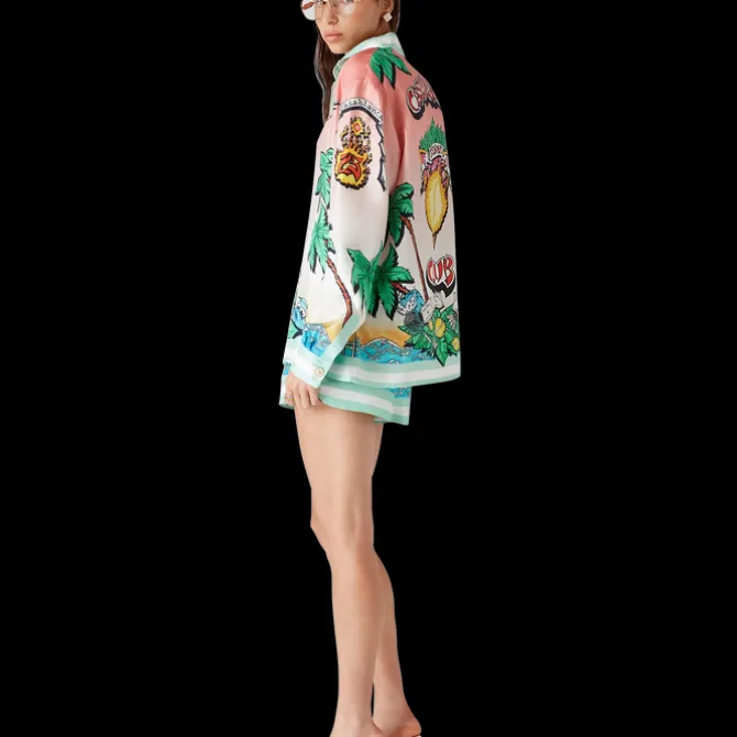 Tennis Club Long Sleeve Silk Shirt