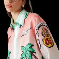 Tennis Club Long Sleeve Silk Shirt