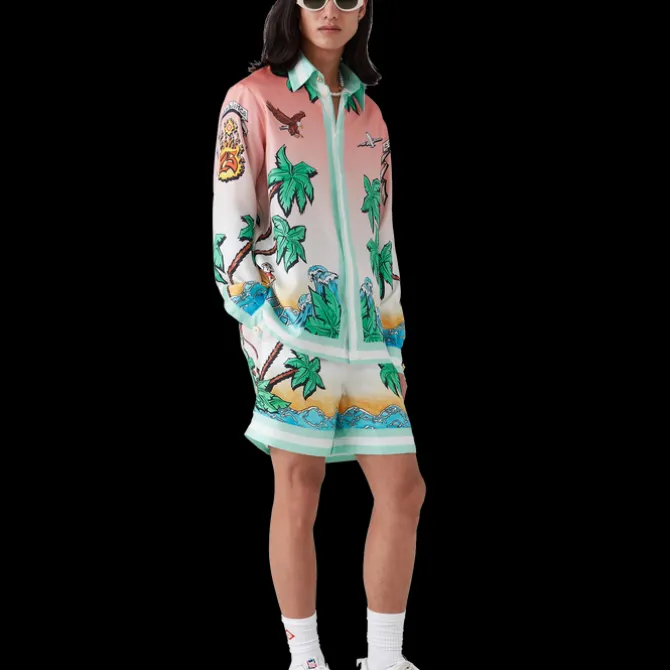 Tennis Club Long Sleeve Silk Shirt