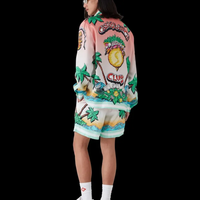Tennis Club Long Sleeve Silk Shirt
