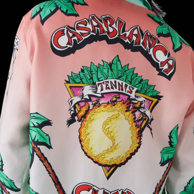 Tennis Club Long Sleeve Silk Shirt
