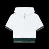 Textured Velour Tennis Cropped Hooded Top