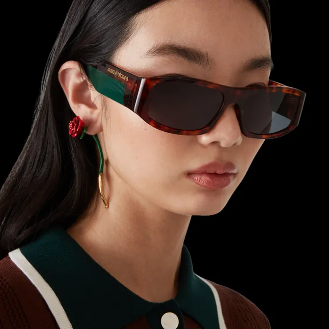 Tortoiseshell Rectangular Sunglasses