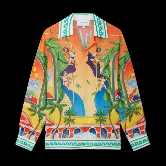 Trophy Orange Linen Shirt