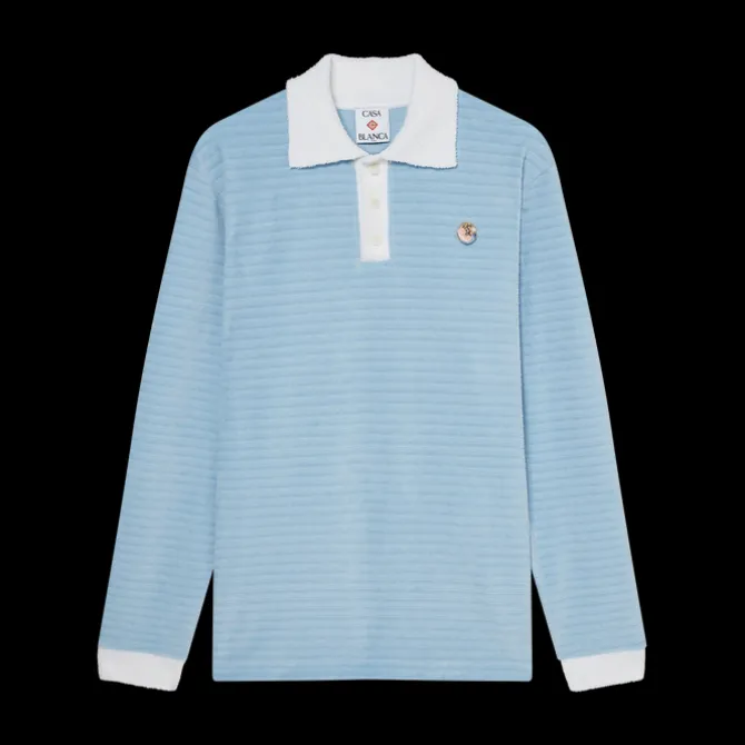 Velour Stripe Polo Shirt