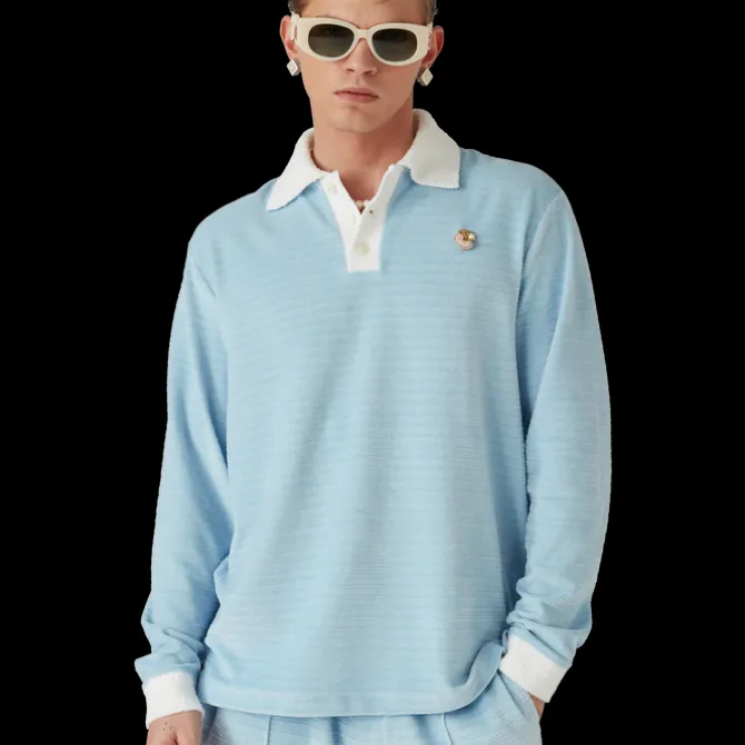Velour Stripe Polo Shirt