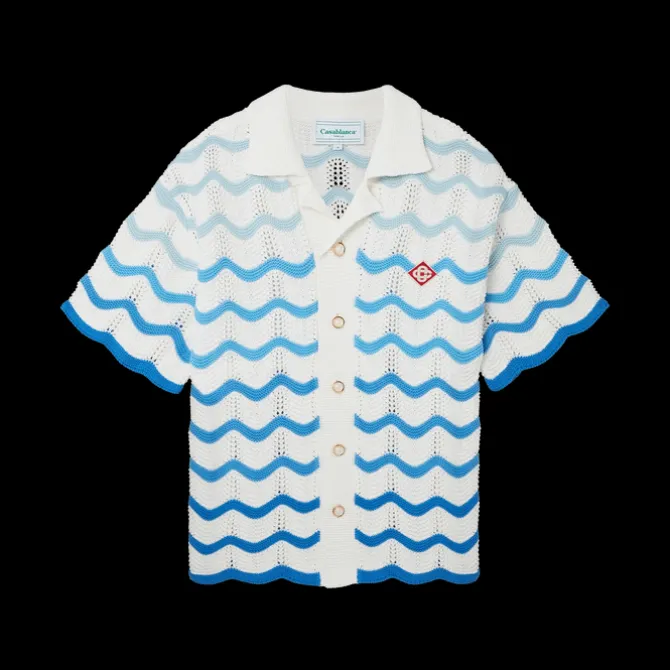 Wavy Gradient Crochet Shirt