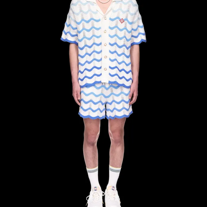 Wavy Gradient Crochet Shirt