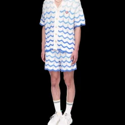 Wavy Gradient Crochet Shirt