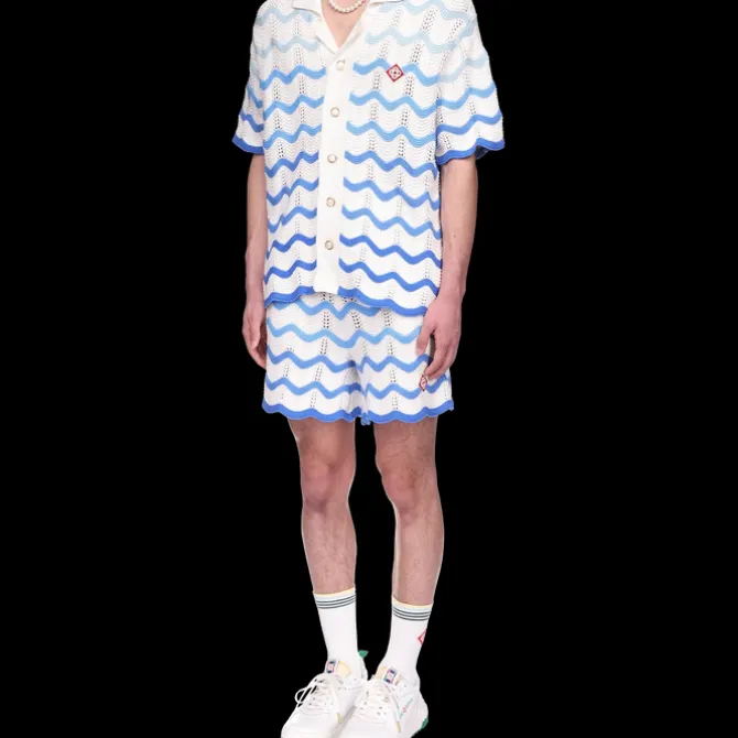 Wavy Gradient Crochet Shirt