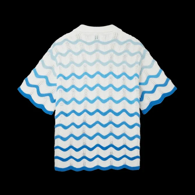 Wavy Gradient Crochet Shirt