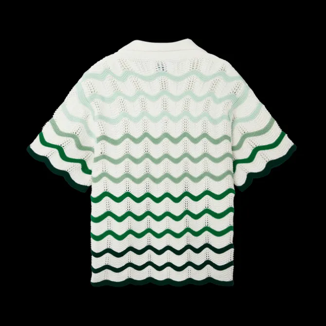 Wavy Gradient Crochet Shirt