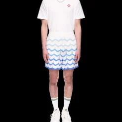 Wavy Gradient Crochet Shorts
