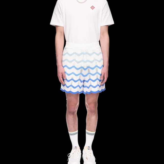Wavy Gradient Crochet Shorts